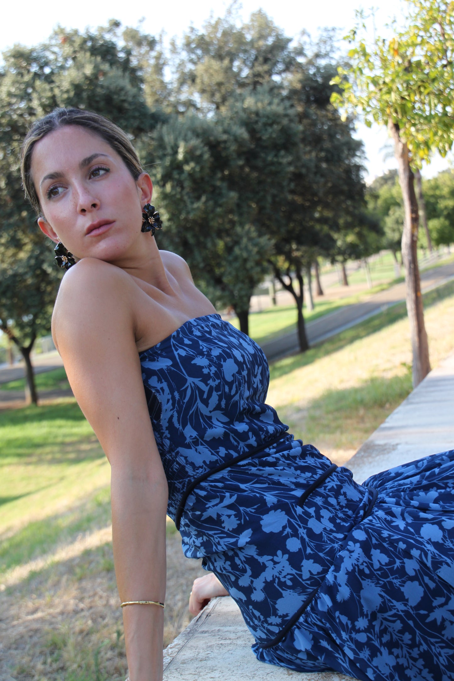 Vestido honor frunce